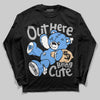 Jordan 5 Black University Blue DopeSkill Long Sleeve T-Shirt Out Here Being Cute Graphic Streetwear - Black