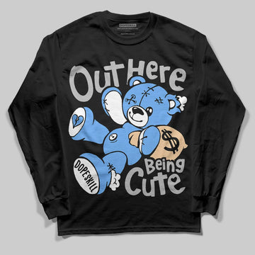 Jordan 5 Black University Blue DopeSkill Long Sleeve T-Shirt Out Here Being Cute Graphic Streetwear - Black