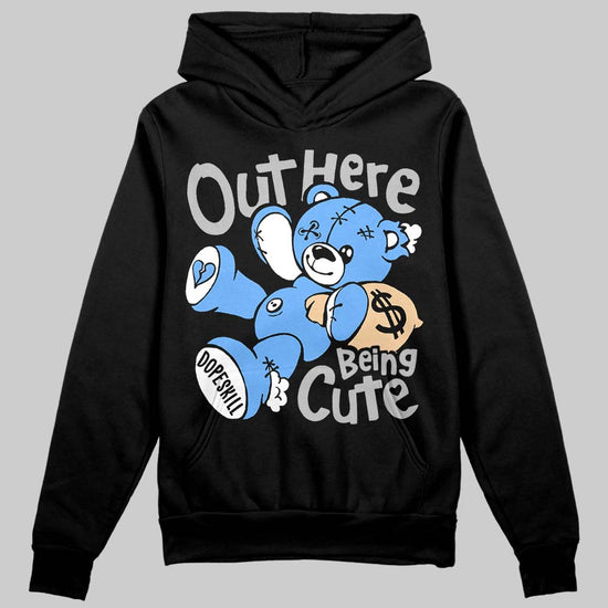 Jordan 5 Black University Blue DopeSkill Hoodie Sweatshirt Out Here Being Cute Graphic Streetwear - Black