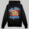 Jordan 5 Black University Blue DopeSkill Hoodie Sweatshirt Born Broke Die Rich Graphic Streetwear - Black