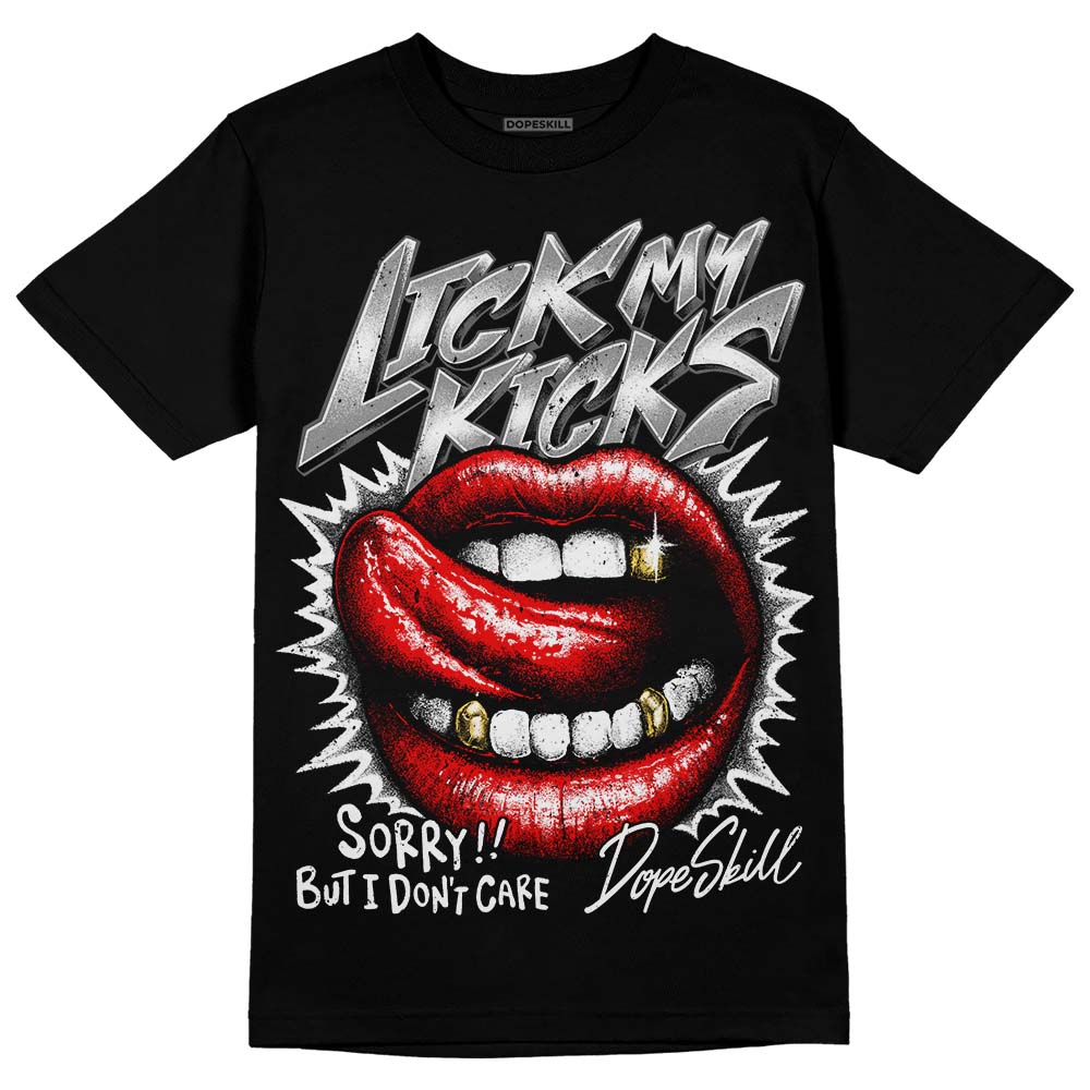 Black and White Sneakers DopeSkill T-Shirt Lick My Kicks Graphic Streetwear - Black