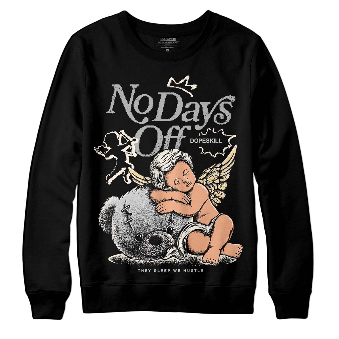 Jordan 3 “Off Noir” DopeSkill Sweatshirt New No Days Off Graphic Streetwear - Black