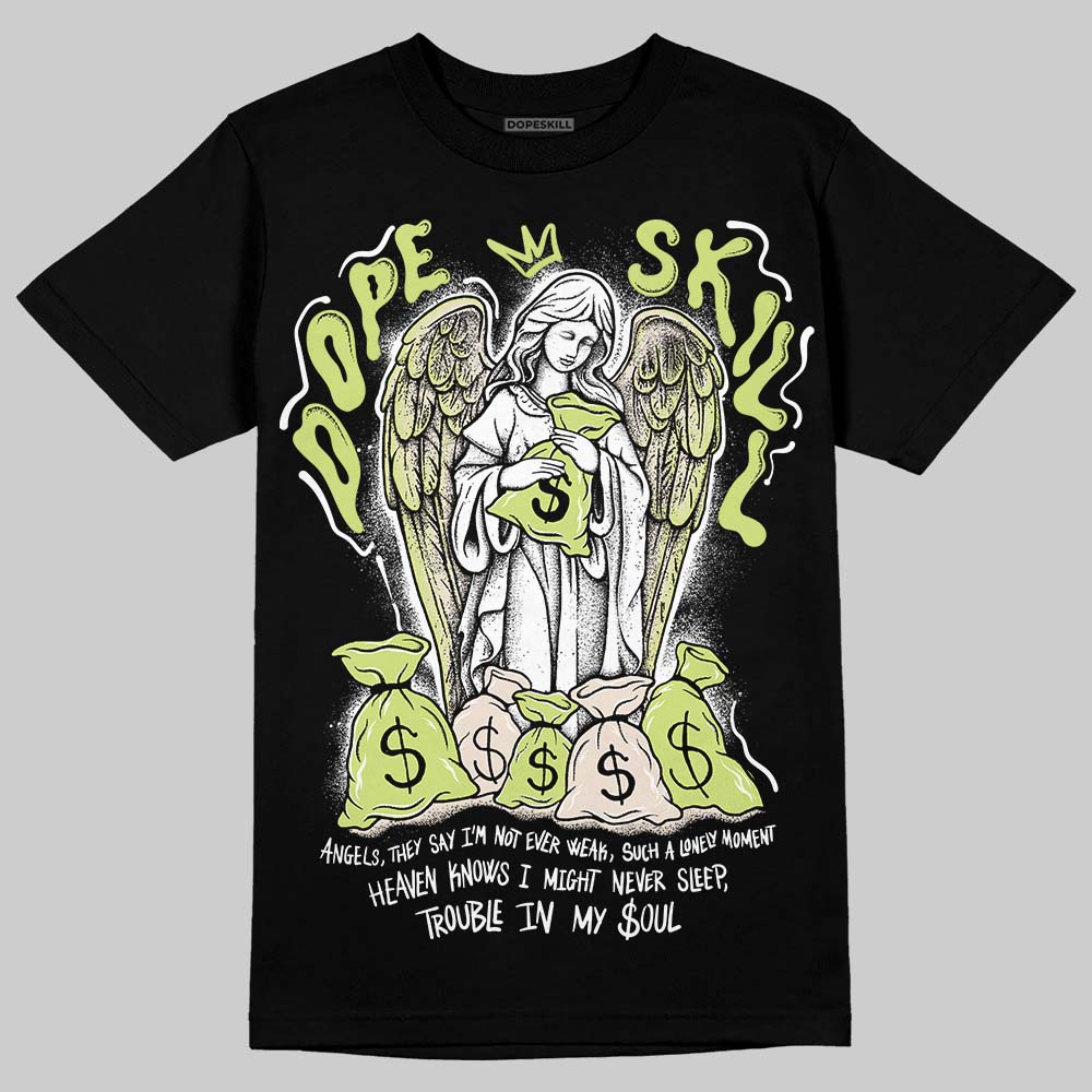 Jordan 5 “Luminous Green” DopeSkill T-Shirt Angels Graphic Streetwear - Black