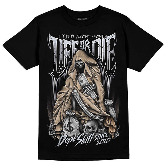 Jordan 4 Retro Frozen Moments DopeSkill T-Shirt Life or Die Graphic Streetwear - Black