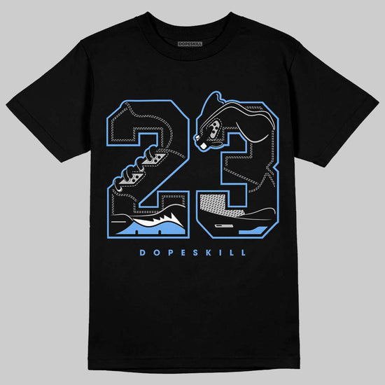 Jordan 5 Black University Blue DopeSkill T-Shirt 23 with 5s Pattern Graphic Streetwear - Black