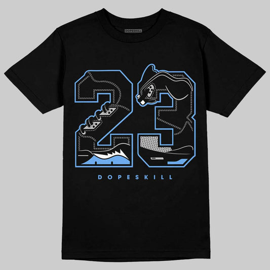 Jordan 5 Black University Blue DopeSkill T-Shirt 23 with 5s Pattern Graphic Streetwear - Black