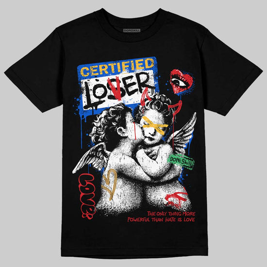 Jordan 7 Miro Olympic DopeSkill T-Shirt Certified Lover Graphic Streetwear - Black