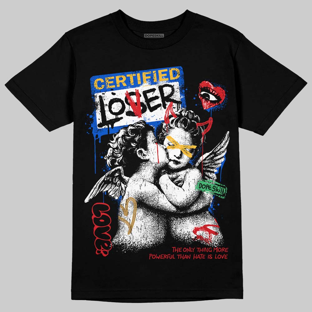 Jordan 7 Miro Olympic DopeSkill T-Shirt Certified Lover Graphic Streetwear - Black