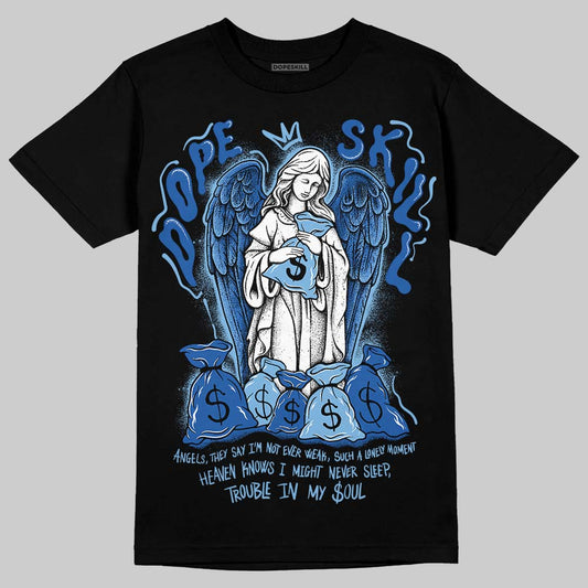 Air Foamposite One “International Blue” DopeSkill T-Shirt Angels Graphic Streetwear - Black