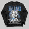 Jordan 5 Black University Blue DopeSkill Long Sleeve T-Shirt Real Lover Graphic Streetwear - Black