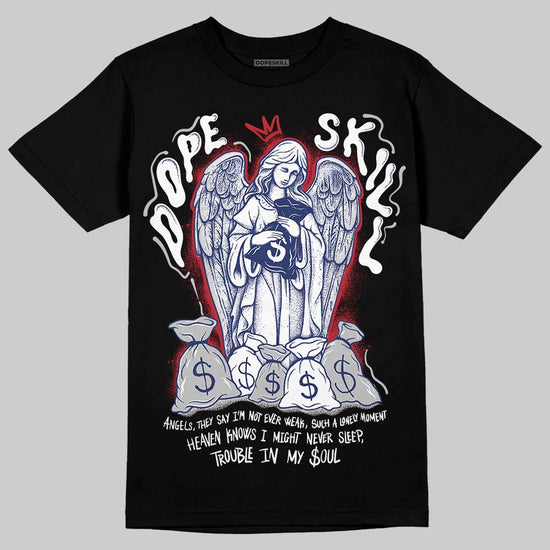 Jordan 1 High OG Rare Air "Deep Royal Blue" DopeSkill T-Shirt Angels Graphic Streetwear - black