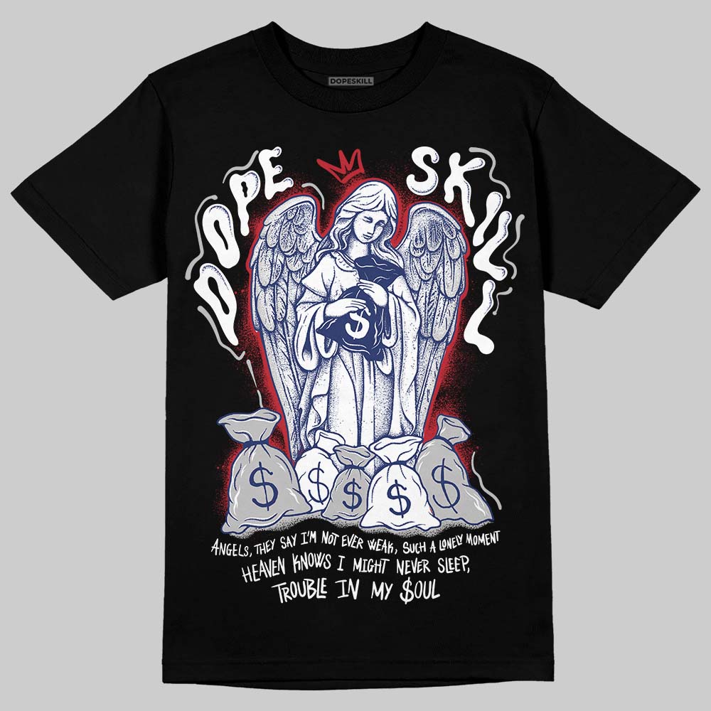 Jordan 1 High OG Rare Air "Deep Royal Blue" DopeSkill T-Shirt Angels Graphic Streetwear - black