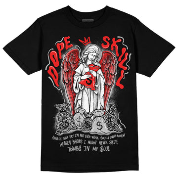 Jordan Spizike Low Bred DopeSkill T-Shirt Angels Graphic Streetwear - Black