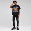 Black University Blue 5s DopeSkill T-Shirt Born Broke Die Rich Graphic