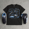 Black University Blue 5s DopeSkill T-Shirt 23 with 5s Pattern Graphic