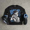 Black University Blue 5s DopeSkill Long Sleeve T-Shirt Boss Up Graphic