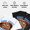 Black University Blue 5s DopeSkill T-Shirt Born Broke Die Rich Graphic