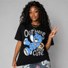 Black University Blue 5s DopeSkill T-Shirt Out Here Being Cute Graphic
