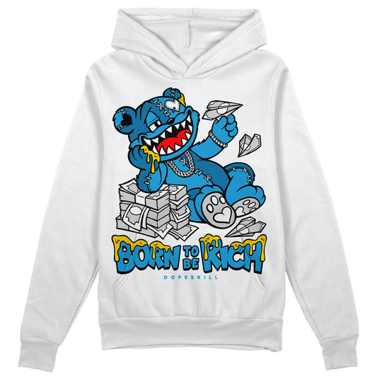 Jordan 4 Retro Military Blue DopeSkill Hoodie Sweatshirt Born To Be Rich Graphic Streetwear - White