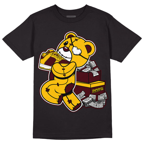 Dunk Yellow Bordeaux DopeSkill T-Shirt Bear Steals Sneaker Graphic Streetwear - Black