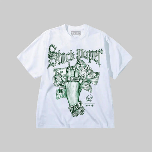 Green Sneakers DopeSkill Premium T-Shirt Stack Paper Graphic Streetwear - White