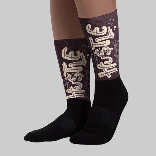 Burgundy Crush 3s DopeSkill Sublimated Socks Hustle Graphic