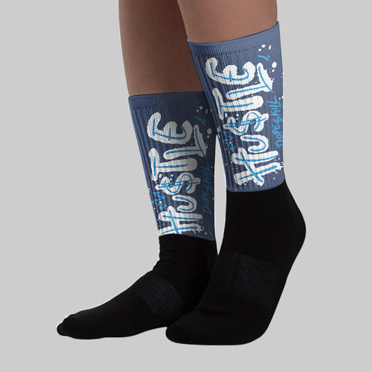 Diffused Blue 11s DopeSkill Sublimated Socks Hustle Graphic