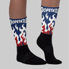 White and Midnight Navy 6s DopeSkill Sublimated Socks FIRE Graphic