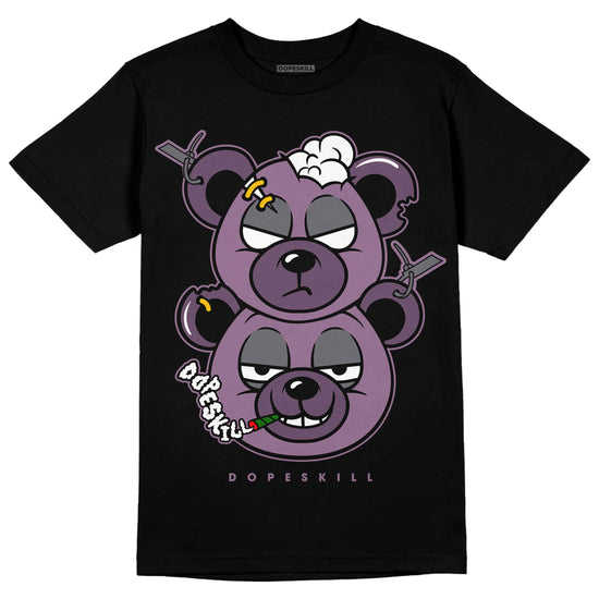 Jordan 2 “Mauve/Off-Noir” DopeSkill T-Shirt New Double Bear Graphic Streetwear - Black