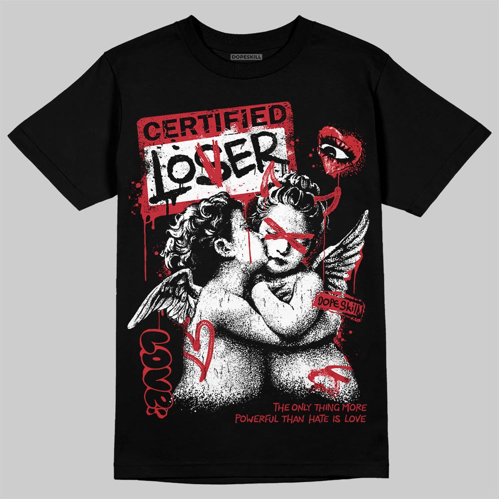 Jordan 12 Bloodline DopeSkill T-Shirt Certified Lover Graphic Streetwear - black