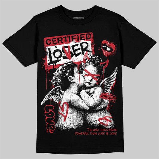 Jordan 12 Bloodline DopeSkill T-Shirt Certified Lover Graphic Streetwear - black