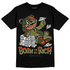 Olive Sneakers DopeSkill T-Shirt Born To Be Rich Graphic Streetwear - Black