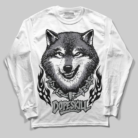 Jordan 12 Black Wolf Grey DopeSkill Long Sleeve T-Shirt Wolf Grey Graphic Streetwear - White