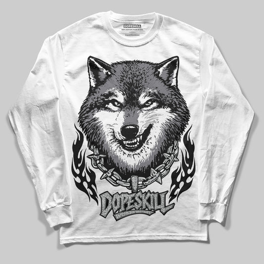 Jordan 12 Black Wolf Grey DopeSkill Long Sleeve T-Shirt Wolf Grey Graphic Streetwear - White
