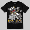 Jordan 4 Retro Cave Stone DopeSkill T-Shirt Born To Be Rich Graphic Streetwear - Black