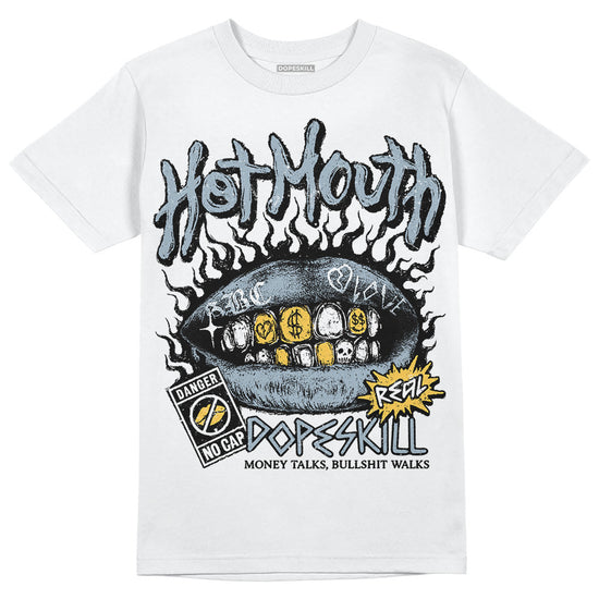 Jordan 13 “Blue Grey” DopeSkill T-Shirt Hot Mouth Graphic Streetwear - White