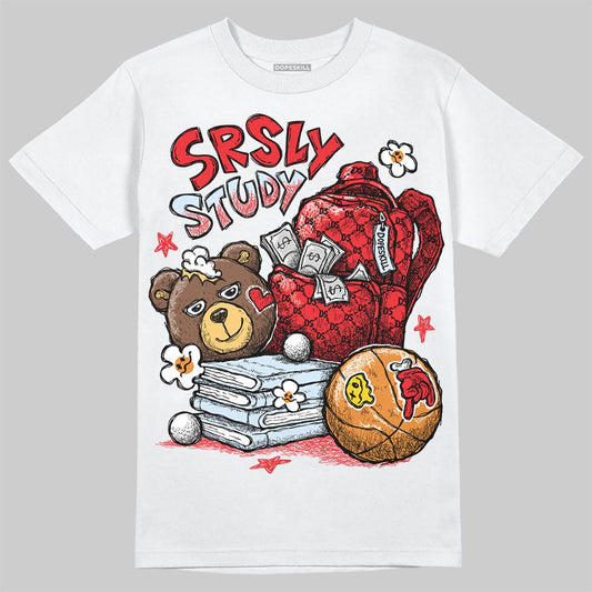 Jordan 11 Retro Cherry DopeSkill T-Shirt SRSLY Study Graphic Streetwear - White