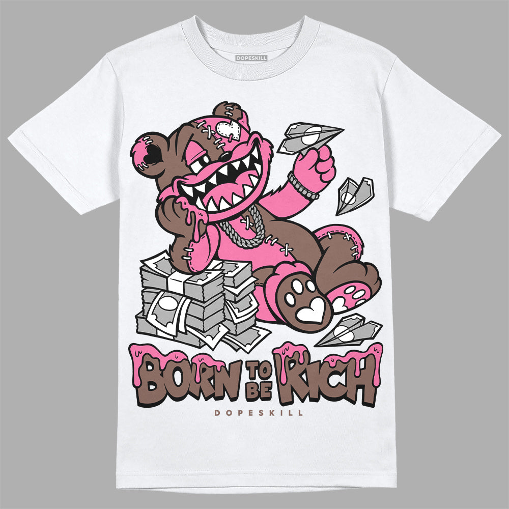 Dunk Low Smokey Mauve Playful Pink DopeSkill T-Shirt Born To Be Rich Graphic Streetwear - White 