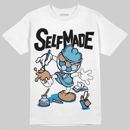 Jordan 4 Denim “Worn Blue” DopeSkill T-Shirt Self Made Graphic Streetwear - White