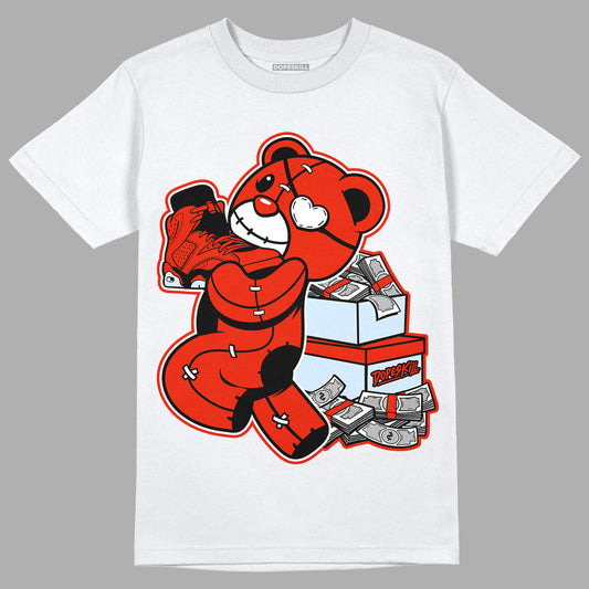 Jordan 6 Retro Toro Bravo DopeSkill T-Shirt Bear Steals Sneaker Graphic Streetwear  - White 