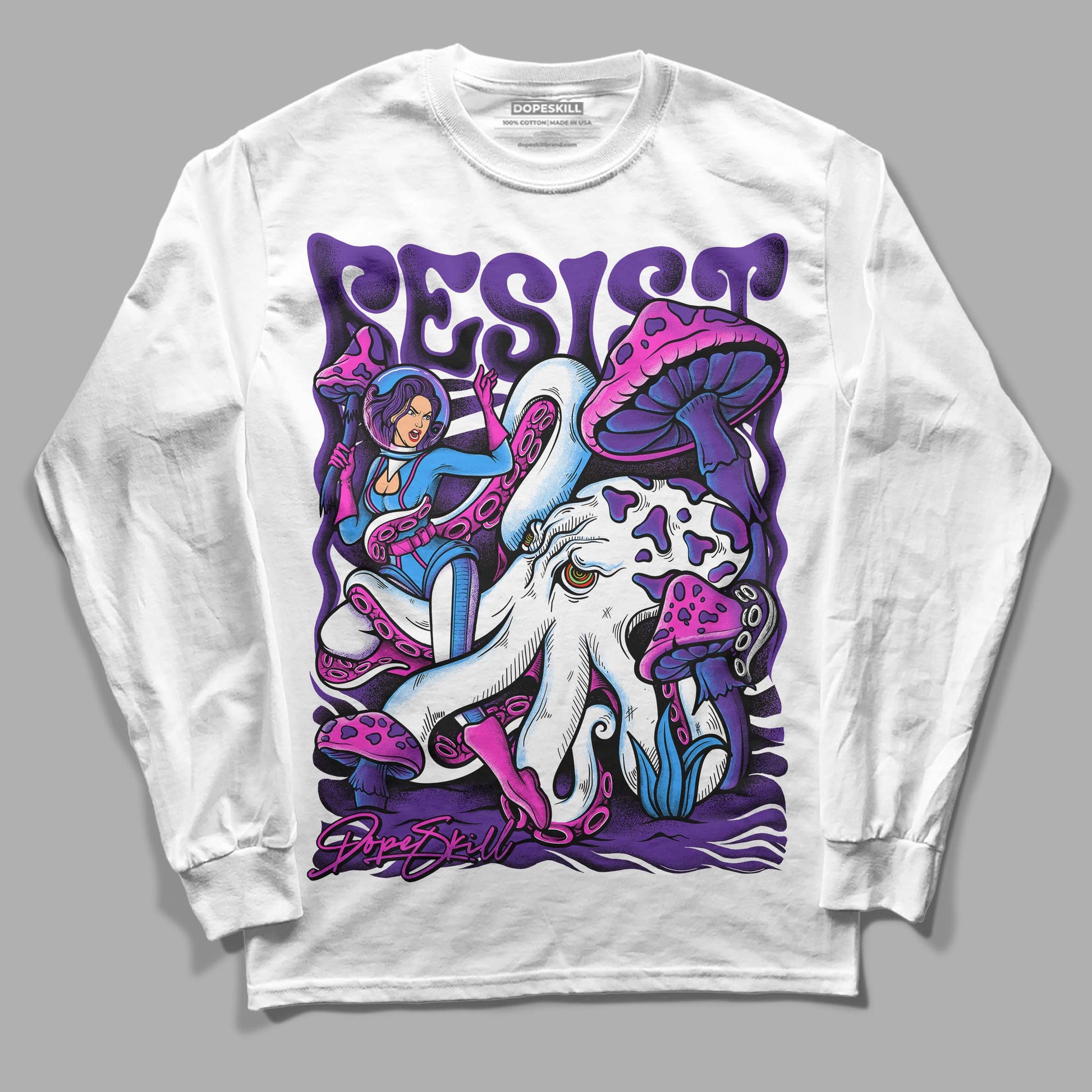 PURPLE Sneakers DopeSkill Long Sleeve T-Shirt Resist Graphic Streetwear - White 