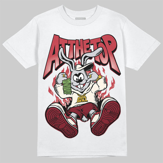 Jordan 4 “Sierra Red" DopeSkill T-Shirt At The Top Graphic Streetwear - White