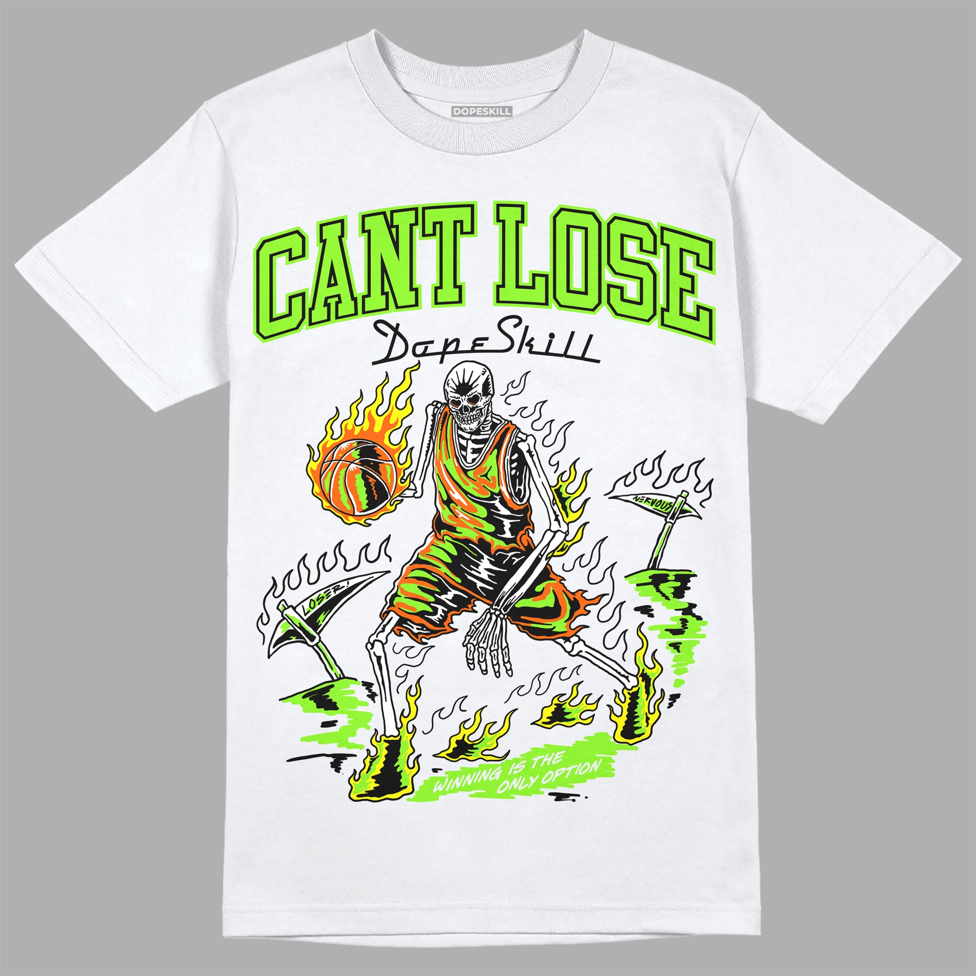 Neon Green Sneakers DopeSkill T-Shirt Cant Lose Graphic Streetwear - White