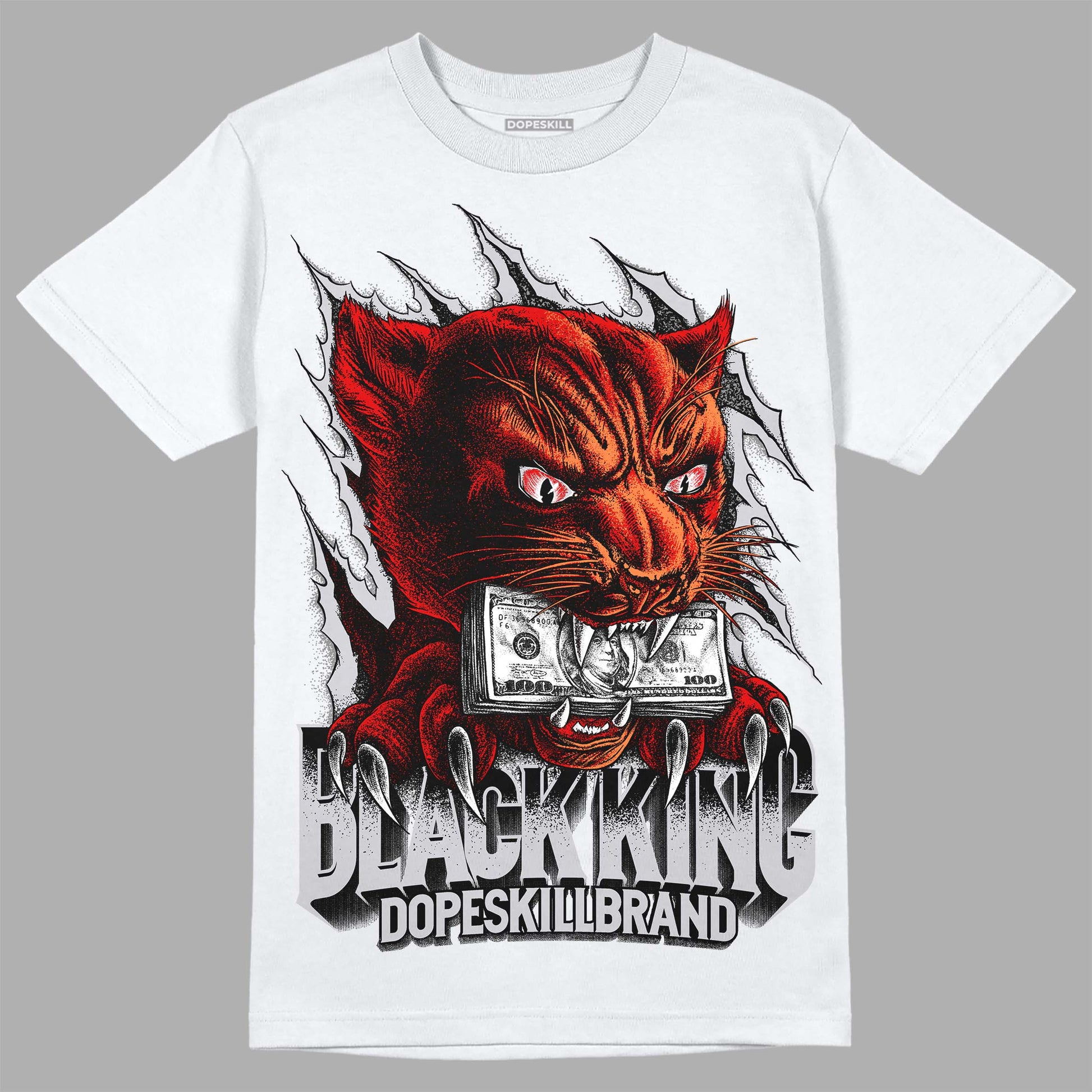 Jordan 2 Retro "Black Cement" DopeSkill T-Shirt Black King Graphic Streetwear - White 