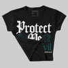 Oxidized Green 4s DopeSkill Women's Crop Top Protect Me From Evil Graphic