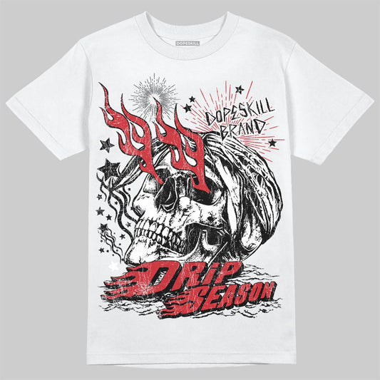 Jordan 11 Retro Low Bred (2025) DopeSkill T-Shirt Drip Season Graphic Streetwear - White