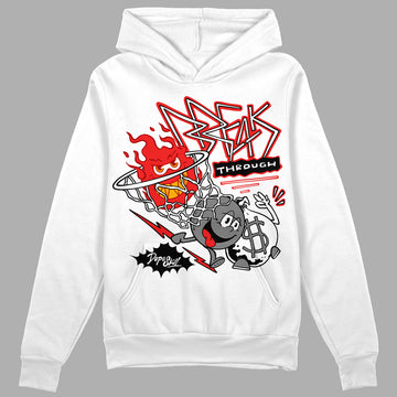 Grey Sneakers DopeSkill Hoodie Sweatshirt Break Through Graphic Streetwear - White