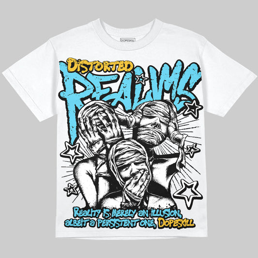 Jordan 11 Retro Gamma Blue (2025) Oversize Print 'Distorted Realms' DopeSkill Graphic T-shirt Streetwear - White 