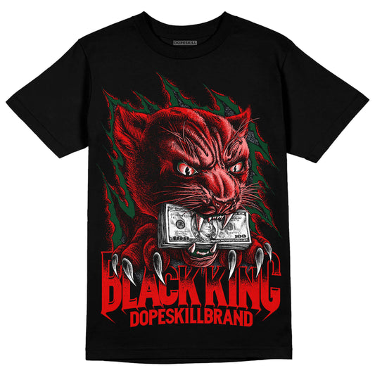 Jordan 2 White Fire Red DopeSkill T-Shirt Black King Graphic Streetwear - Black