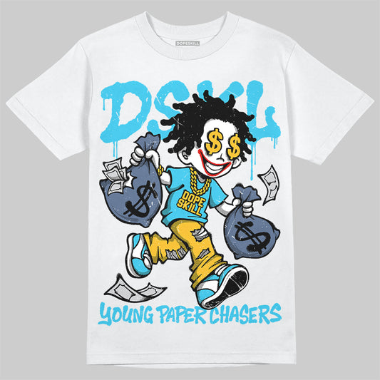 Jordan 11 Gamma Blue DopeSkill T-Shirt Young Paper Chasers Graphic Streetwear - White